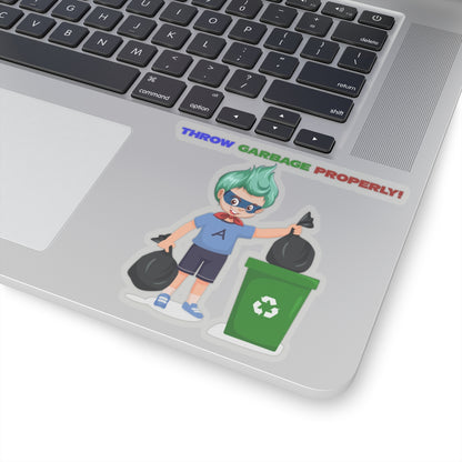 Kiss-Cut Stickers - Super kiddo taking trash out - [[{"value":"Wonderwear Kid"}]]