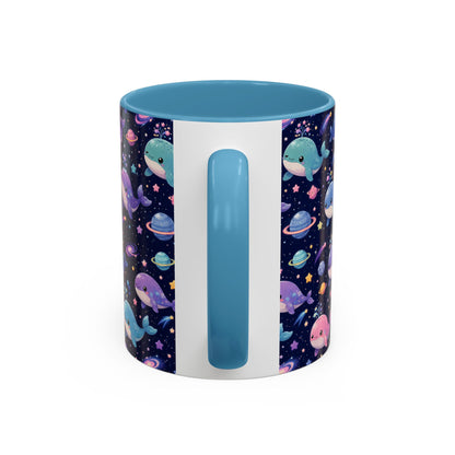 Accent Coffee Mug  (11/15 oz) - Cosmic Whale Adventure