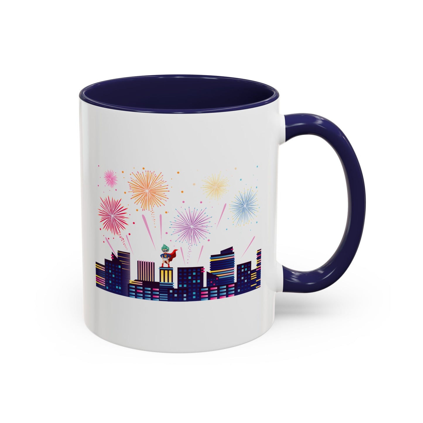 Accent Coffee Mug - Super kiddo with fireworks