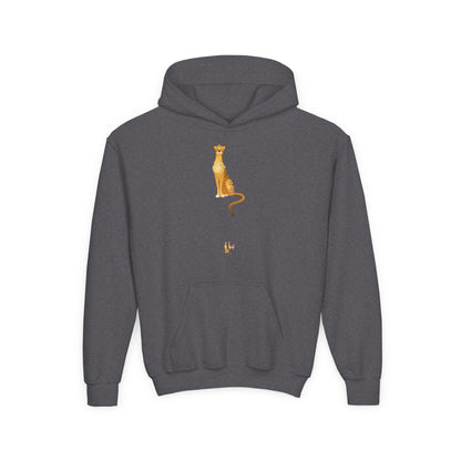 Youth hoodie with bold tiger design Printify