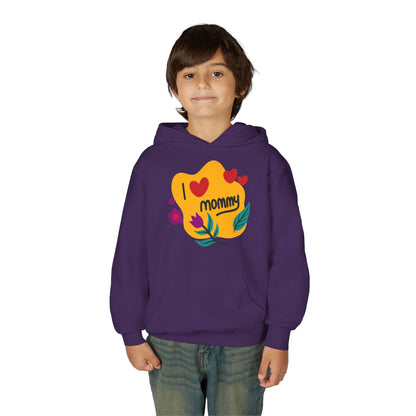 Youth Heavy Blend Hooded Sweatshirt - I love you mommy Printify