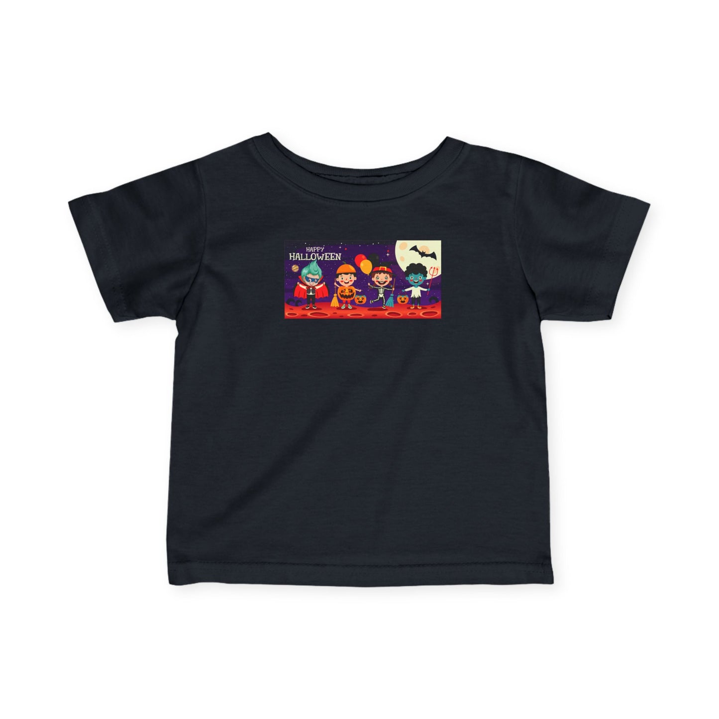 Infant Fine Jersey Tee - Super kiddo with friends on holloween