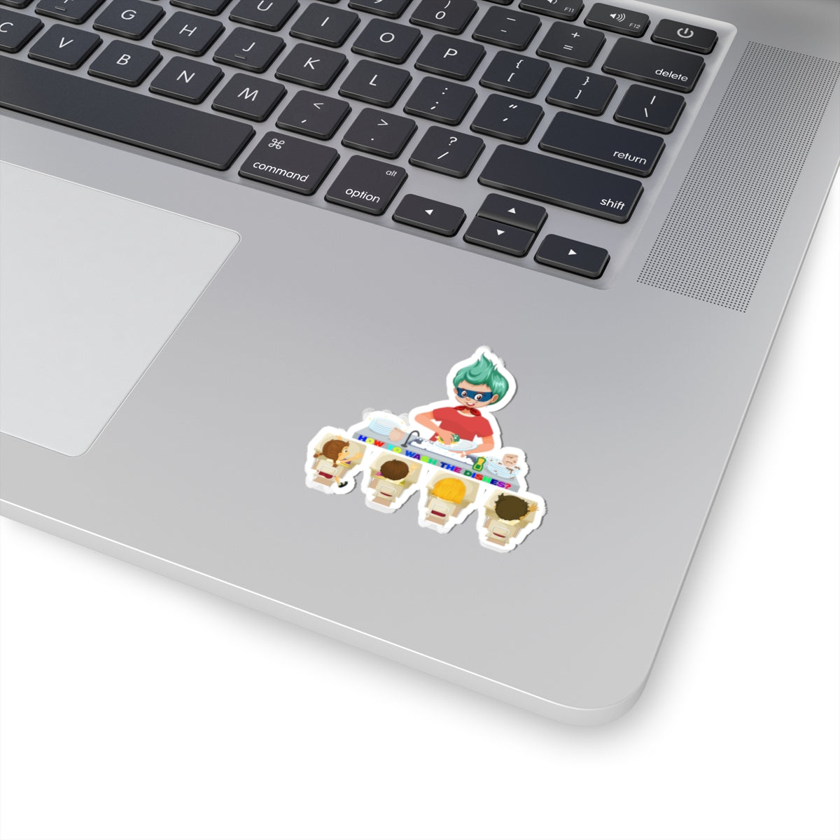 Kiss-Cut Stickers - Little kiddo teaching to wash dishes - [[{"value":"Wonderwear Kid"}]]