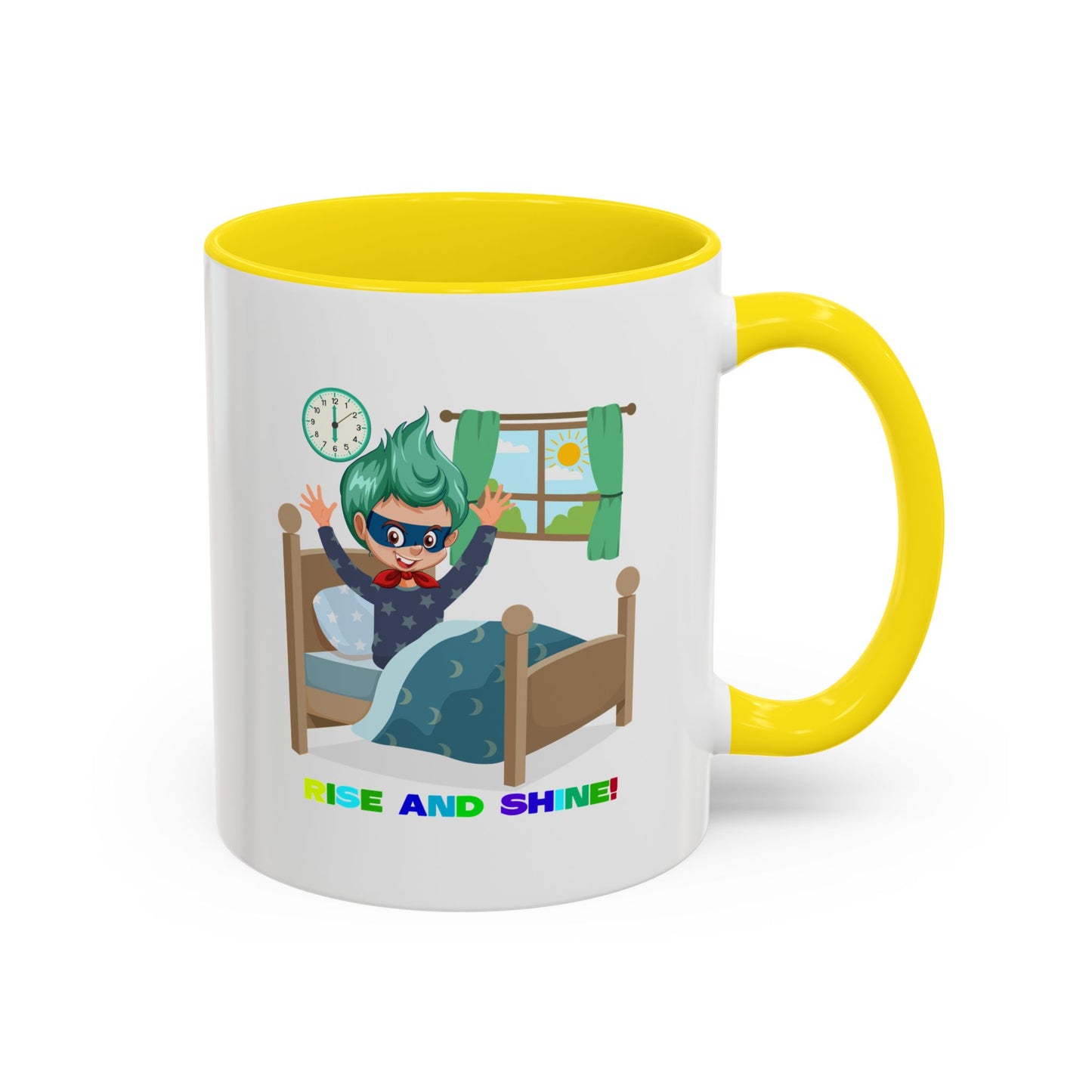Accent Coffee Mug - Super kiddo teaches us to wake up early