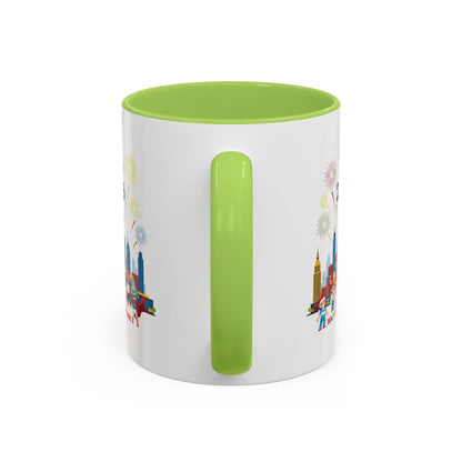 Accent Coffee Mug - Happy new year with fireworks - [[{"value":"Wonderwear Kid"}]]