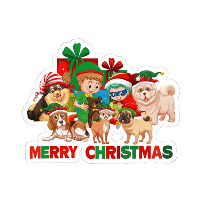 Kiss-Cut Stickers - Christmas with super kiddo pet friends with text - [[{"value":"Wonderwear Kid"}]]