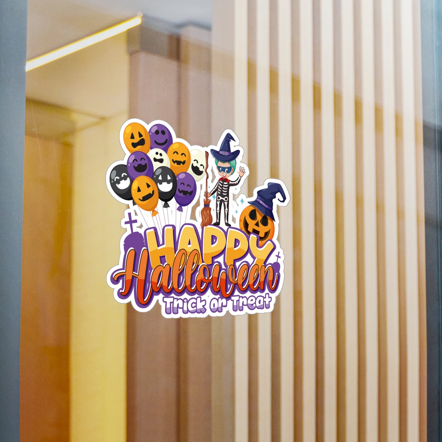 Halloween Kiss-Cut Vinyl Decals – Happy halloween trick or treat - [[{"value":"Wonderwear Kid"}]]