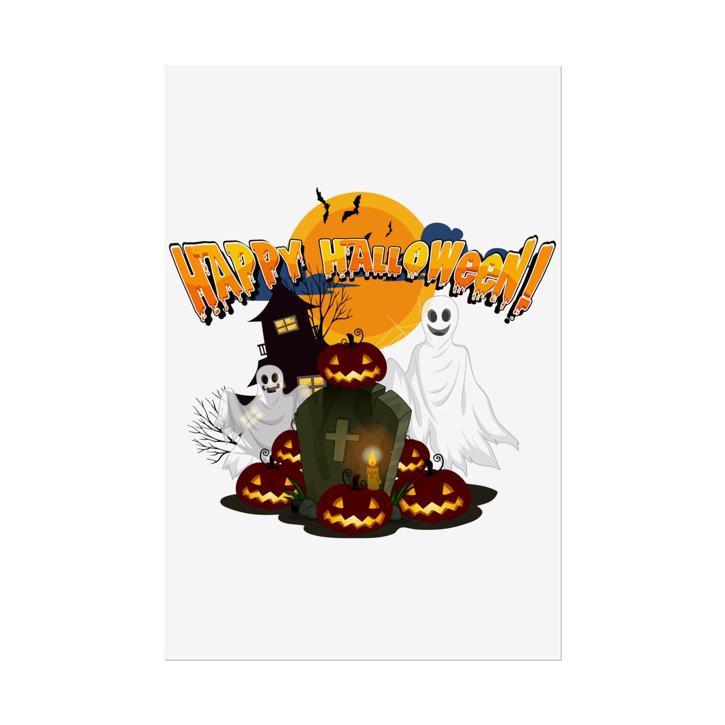 Rolled Posters - Happy holloween - cemetery - [[{"value":"Wonderwear Kid"}]]