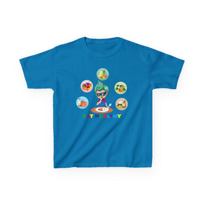 Kids Heavy Cotton™ Tee - Supper kiddo showing healthy food to eat - [[{"value":"Wonderwear Kid"}]]