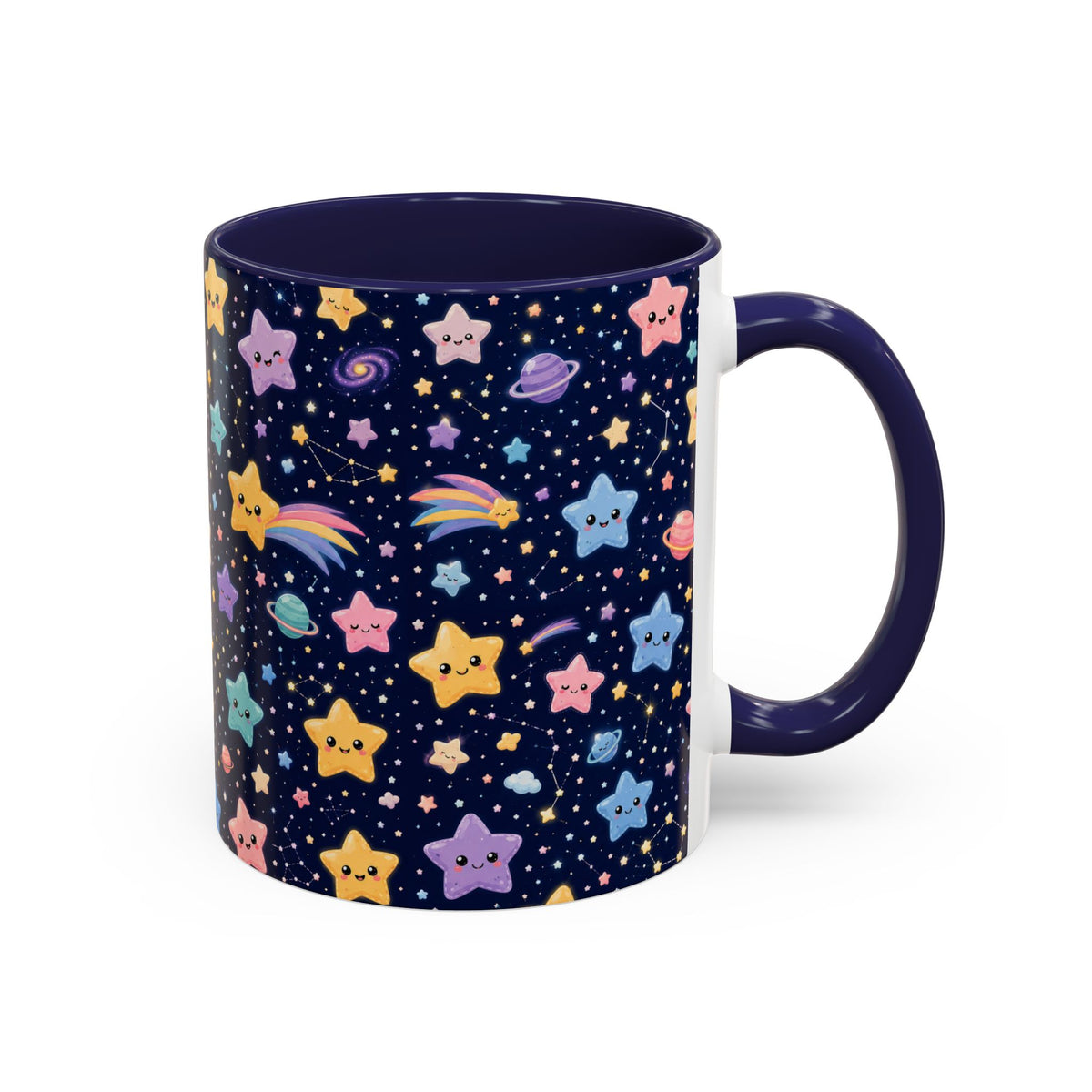 Accent Coffee Mug  (11/15 oz) - Kawaii Pastel Cosmic Night