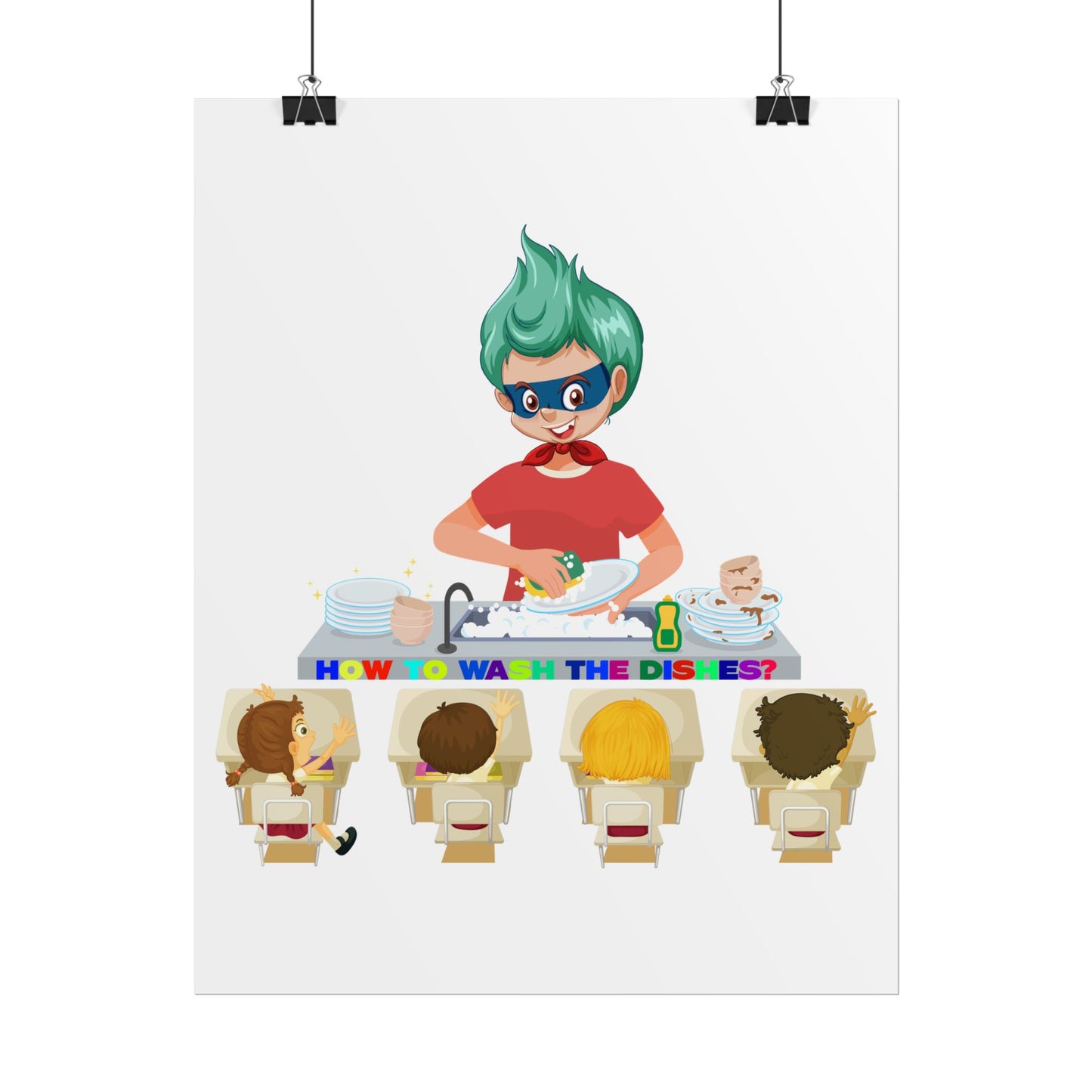 Rolled Posters - Little kiddo teaching to wash dishes - [[{"value":"Wonderwear Kid"}]]
