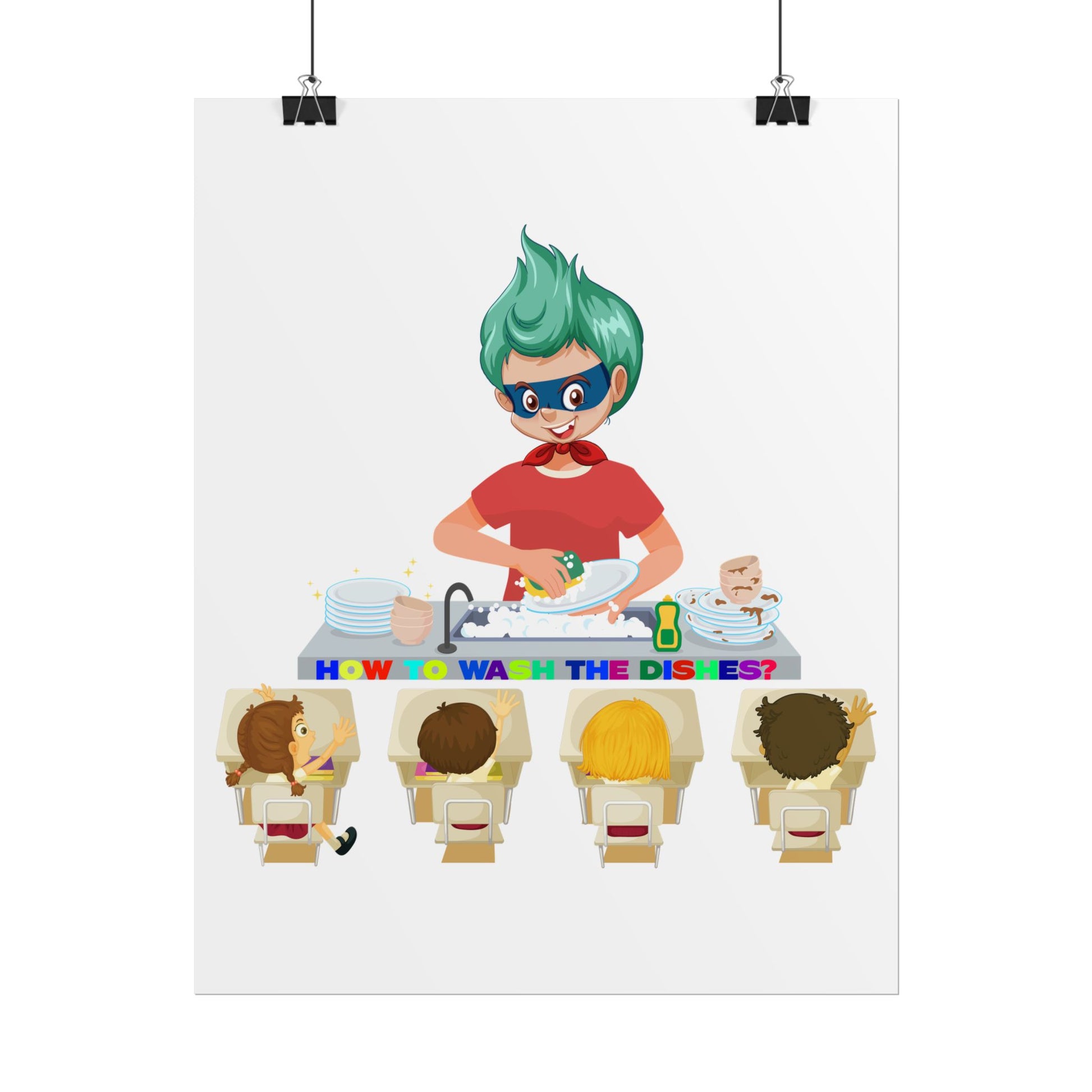 Rolled Posters - Little kiddo teaching to wash dishes - [[{"value":"Wonderwear Kid"}]]