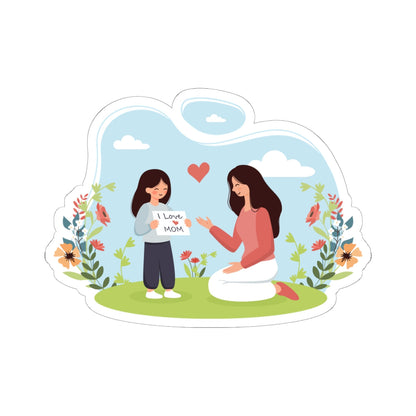 Kiss-Cut Vinyl Decals - Mother and daughter love Printify