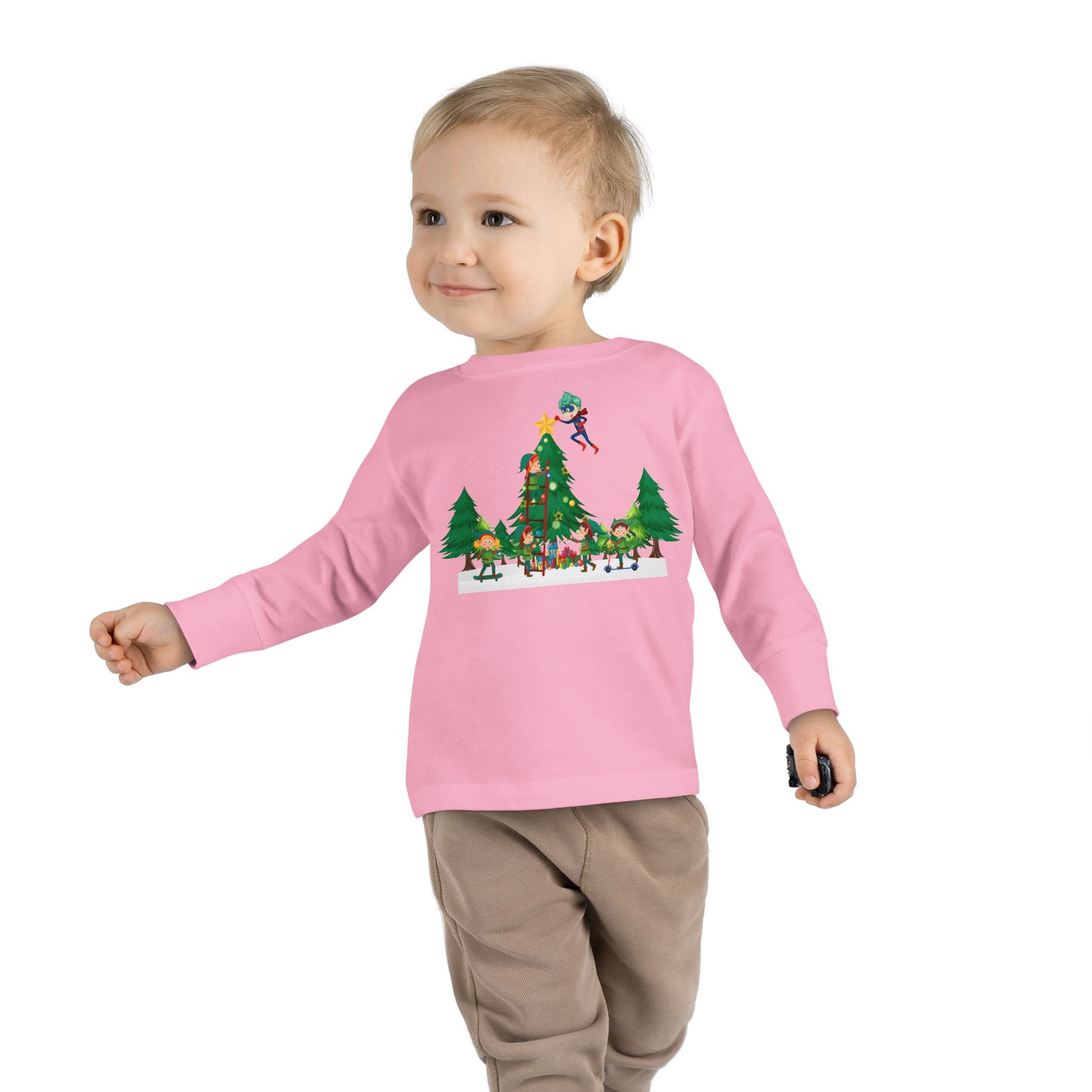 Toddler Long Sleeve Tee - Super kiddo putting the stars - [[{"value":"Wonderwear Kid"}]]