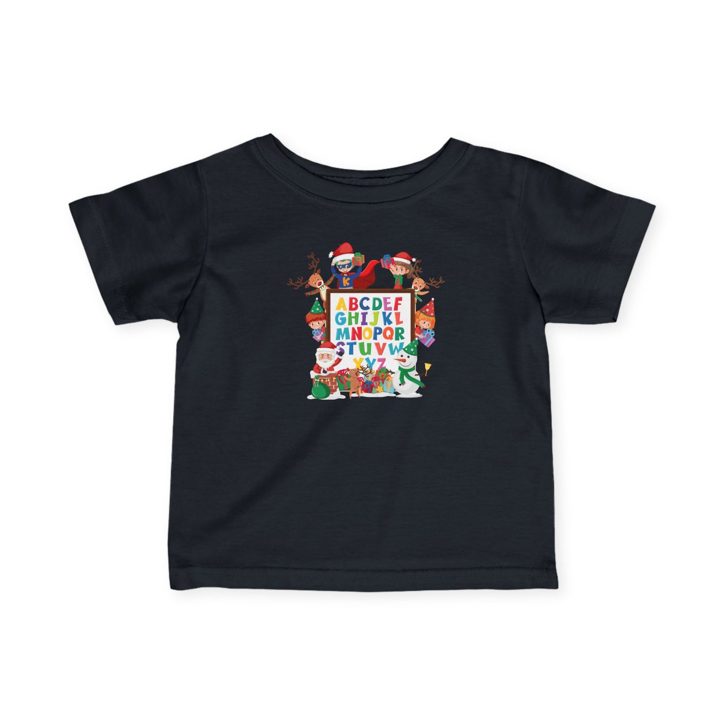Infant Fine Jersey Tee - Christmas alphabet with super kiddo - [[{"value":"Wonderwear Kid"}]]