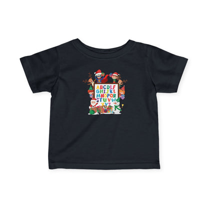 Infant Fine Jersey Tee - Christmas alphabet with super kiddo - [[{"value":"Wonderwear Kid"}]]