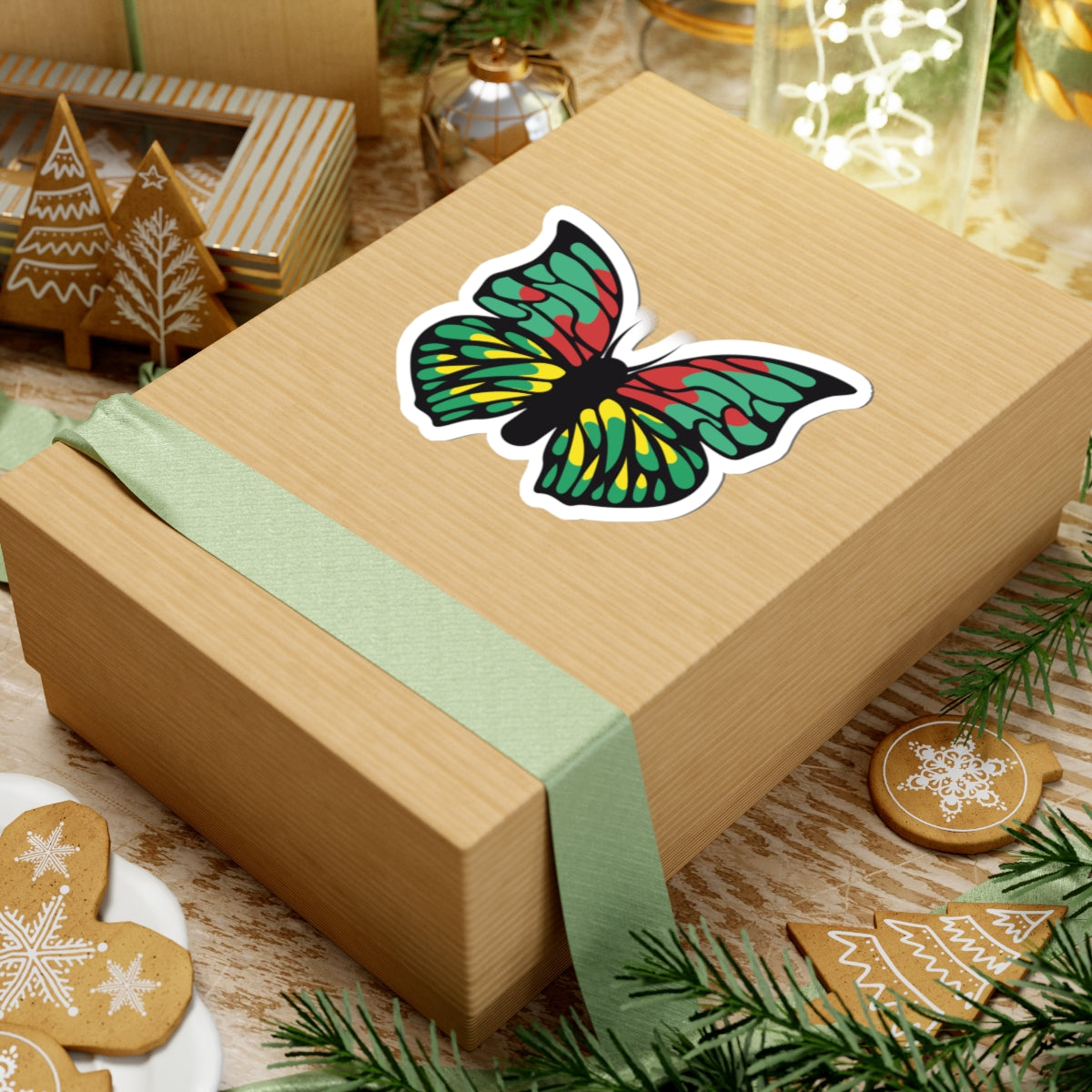 Kiss-Cut Stickers - Green butterfly