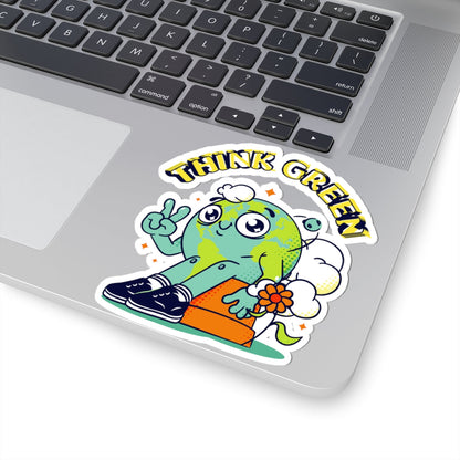 Kiss-Cut Stickers - 'Think Green' Printify