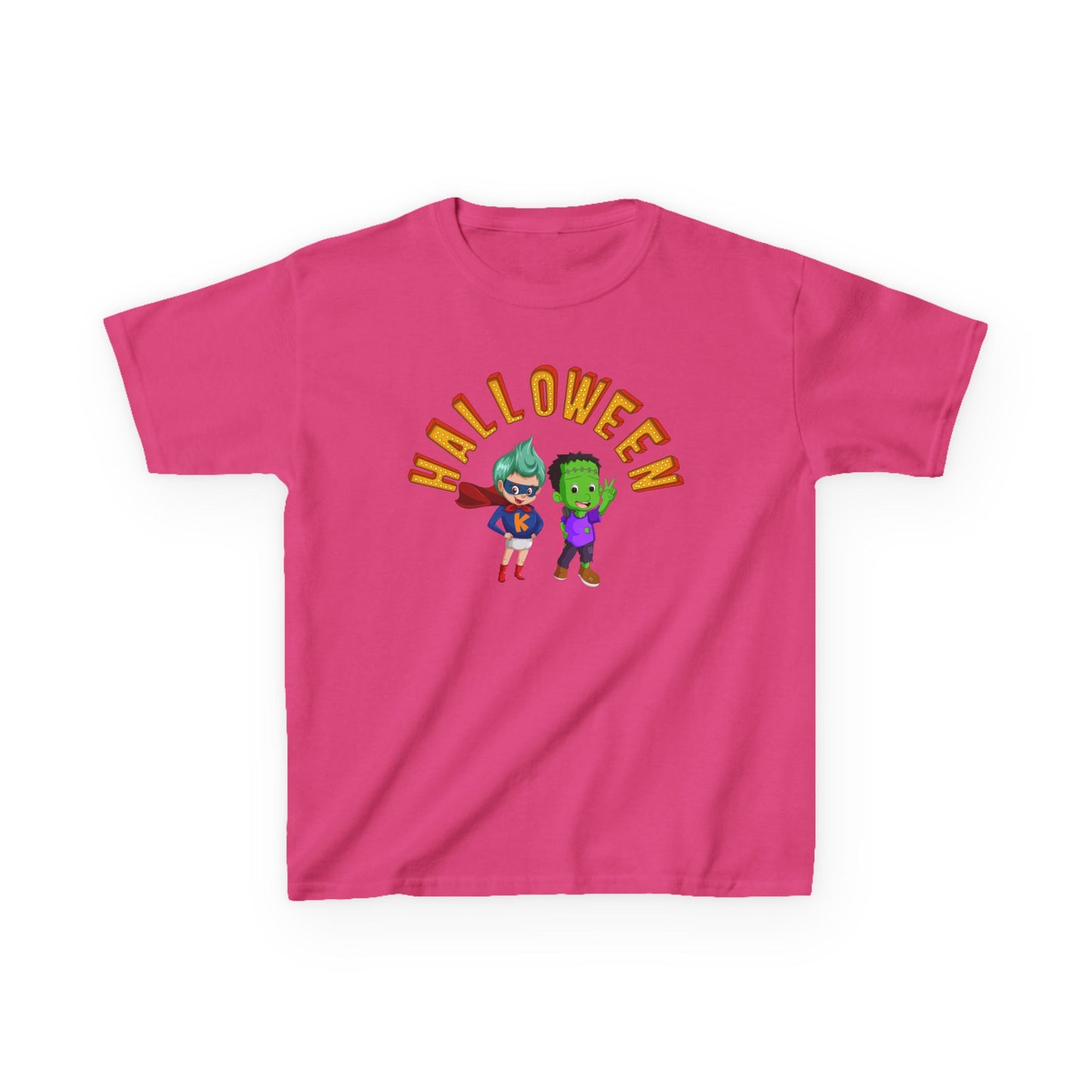 Kids Heavy Cotton™ Tee - Holloween with super kiddo Printify