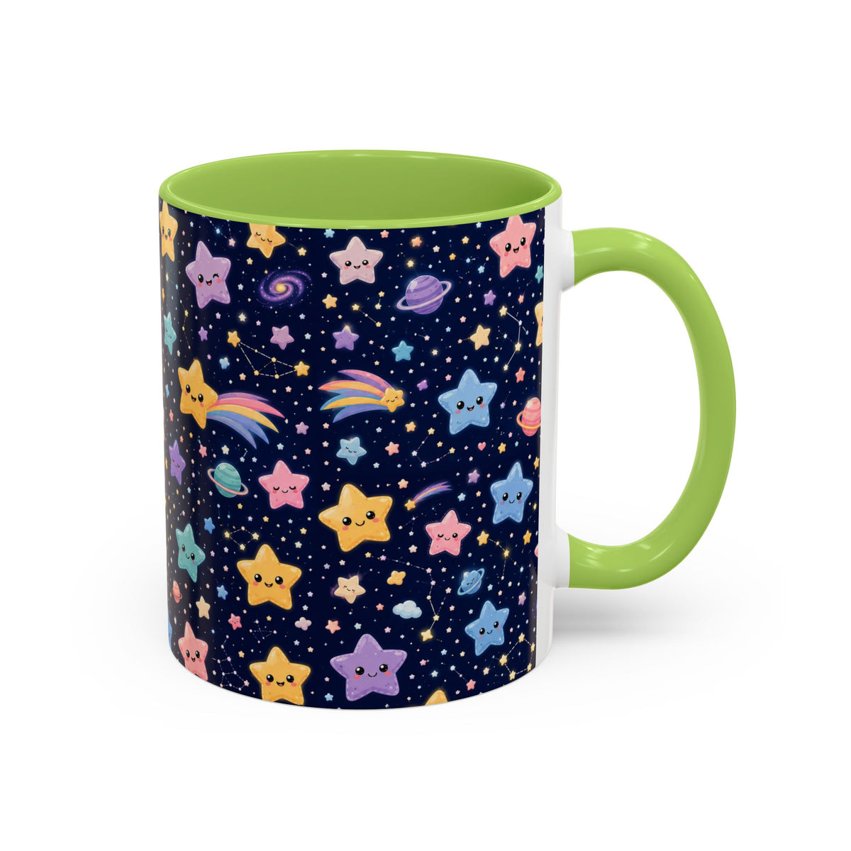 Accent Coffee Mug  (11/15 oz) - Kawaii Pastel Cosmic Night