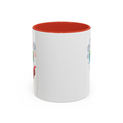 Accent Coffee Mug - Super kiddo holding globe - [[{"value":"Wonderwear Kid"}]]