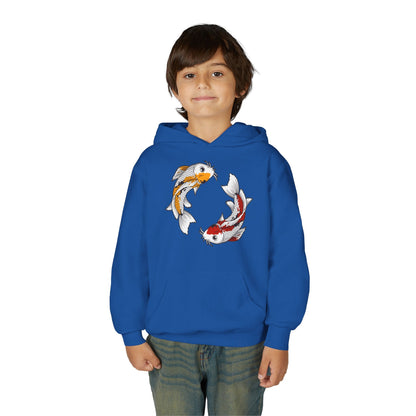 Youth Heavy Blend Hooded Sweatshirt - Koi fish Printify