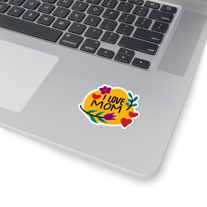 Kiss-Cut Vinyl Decals- I love mom Printify