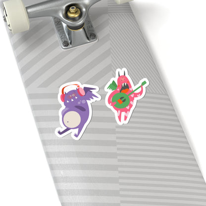 Kiss-Cut Vinyl Decals - Monsters playing instruments Printify