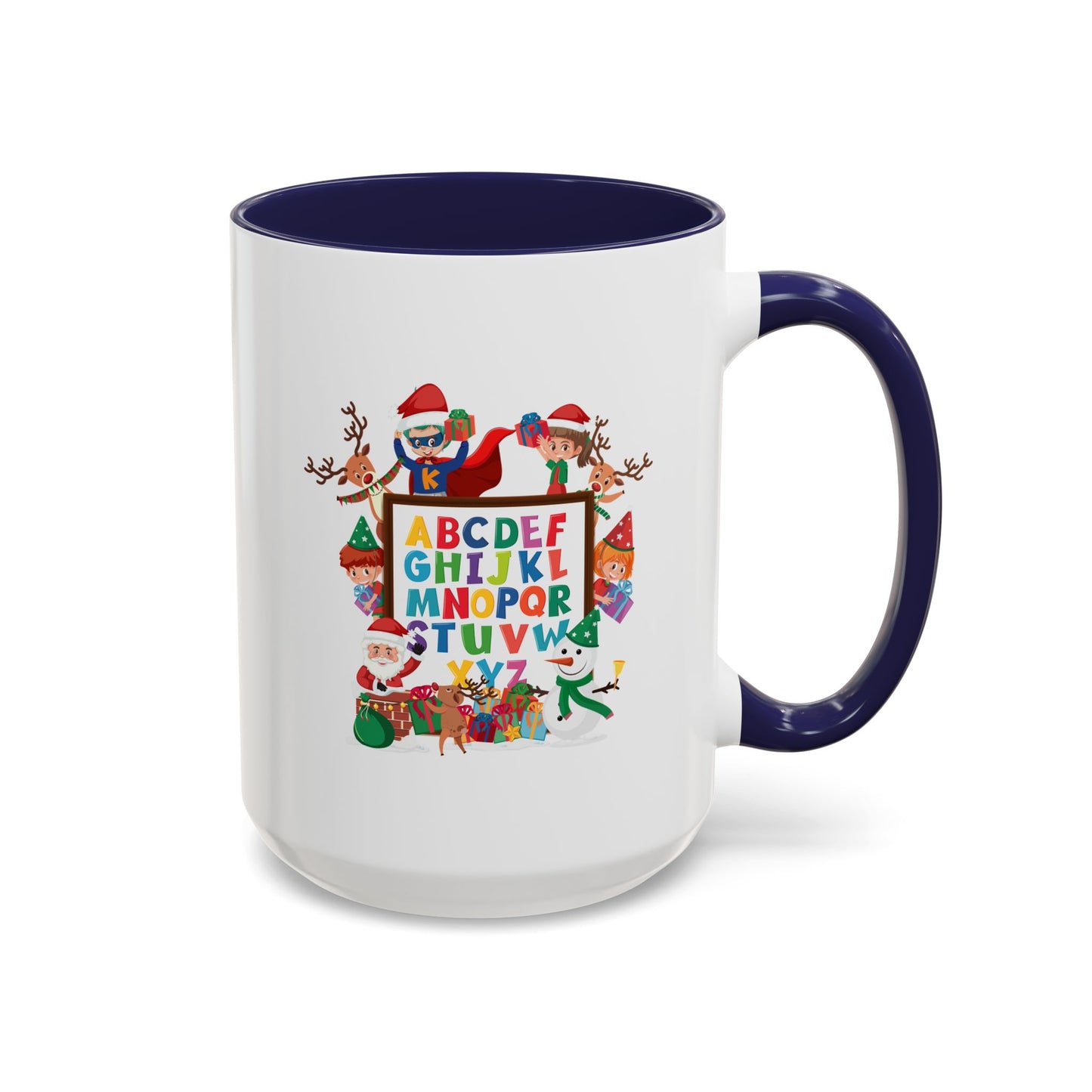 Accent Coffee Mug - Christmas alphabet with super kiddo