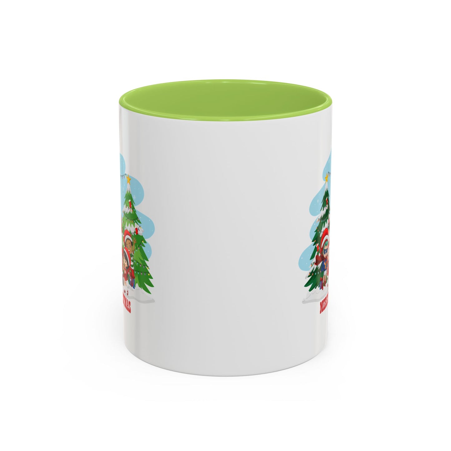 Accent Coffee Mug - Super kiddo with santa claus Merry christmas