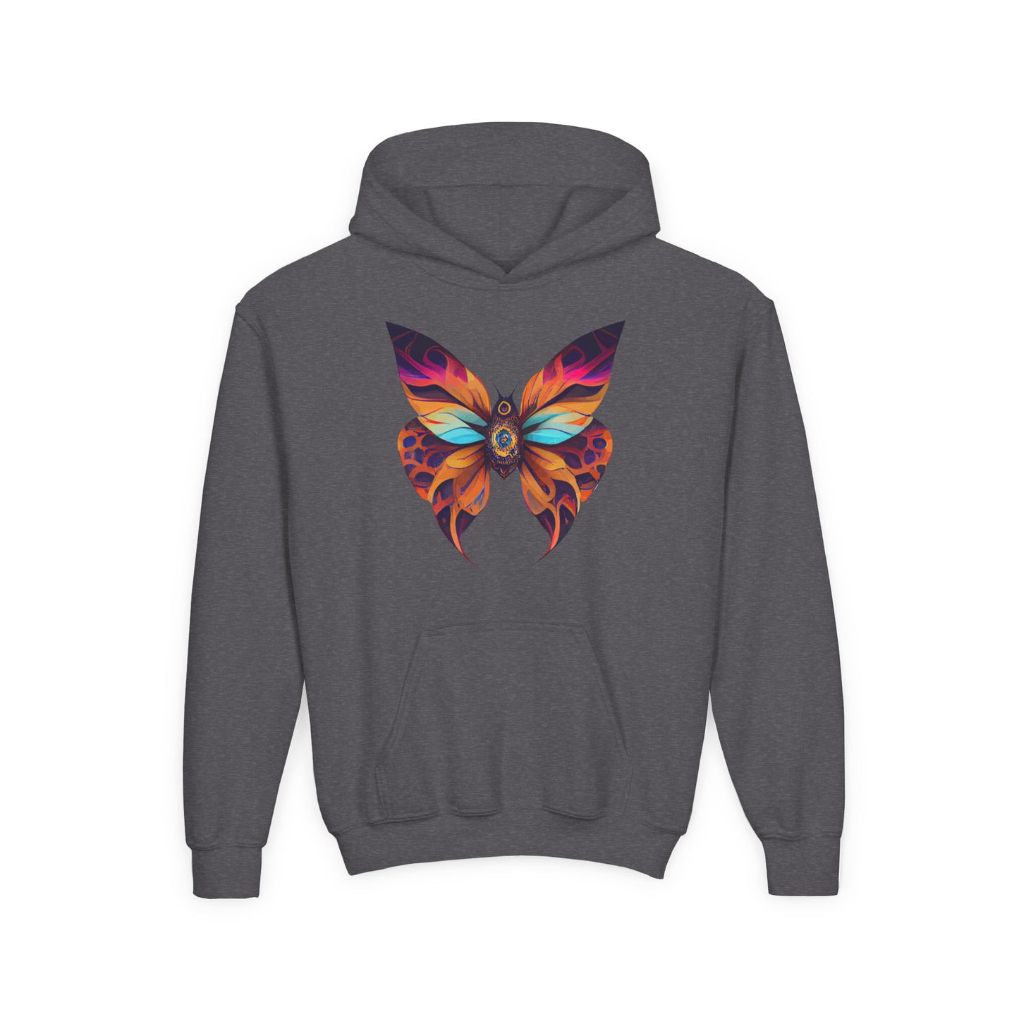 Youth Heavy Blend Hooded Sweatshirt - beautiful butterfly
