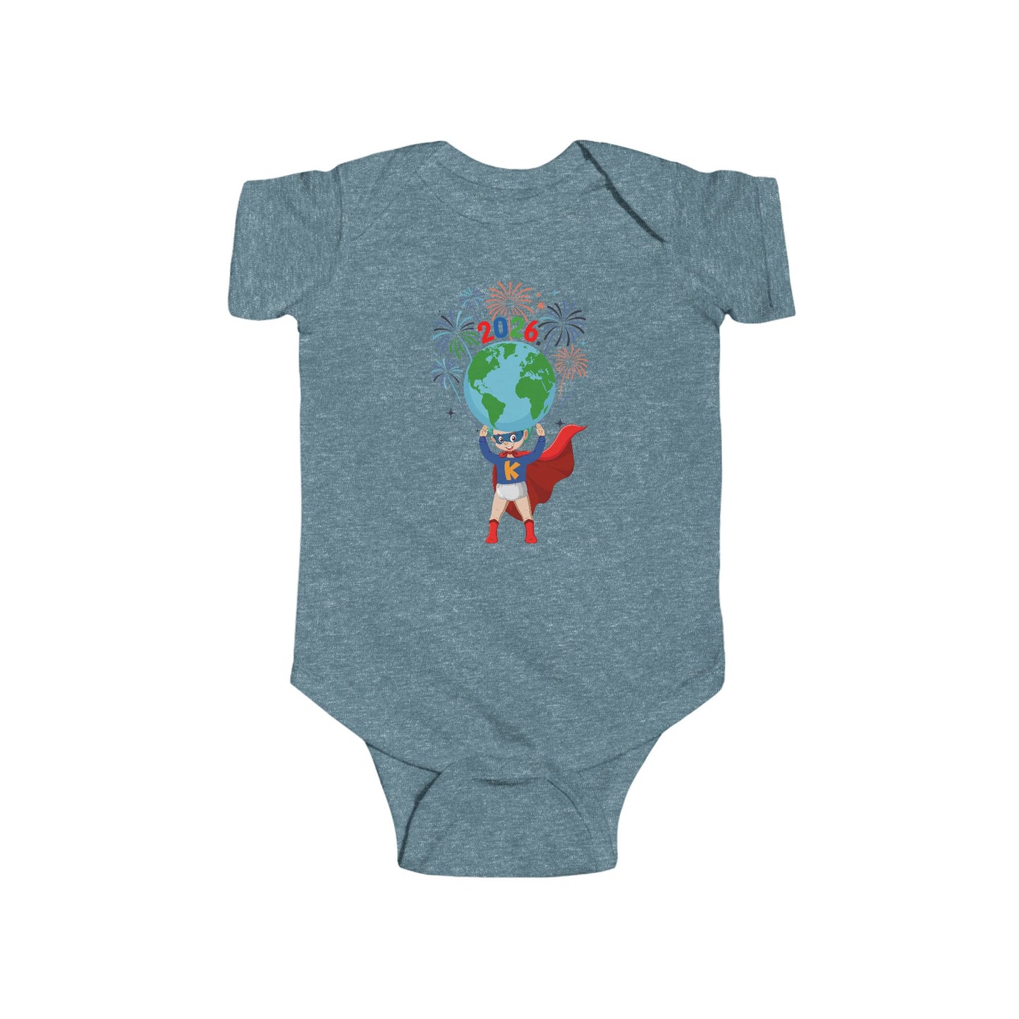 Infant Bodysuit - Super kiddo holding globe - [[{"value":"Wonderwear Kid"}]]