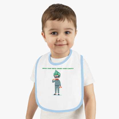 Baby Bib - Super kiddo brushing teeth - [[{"value":"Wonderwear Kid"}]]