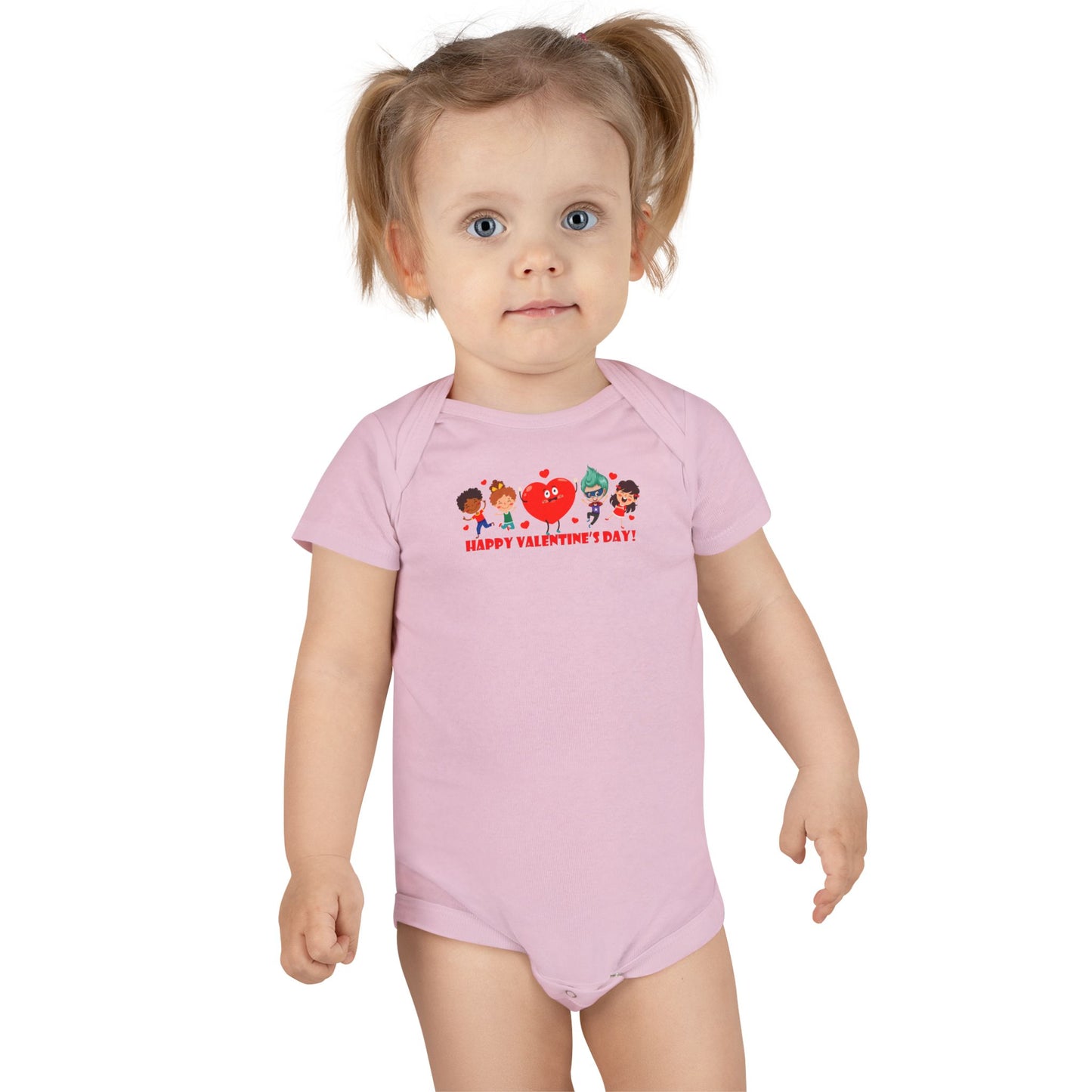 Infant Jersey One Piece - Valentines - Super kiddo and three friends - [[{"value":"Wonderwear Kid"}]]