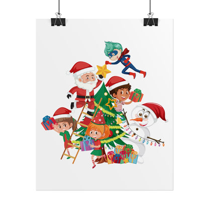 Rolled Posters - Super kiddo making christmas tree - [[{"value":"Wonderwear Kid"}]]