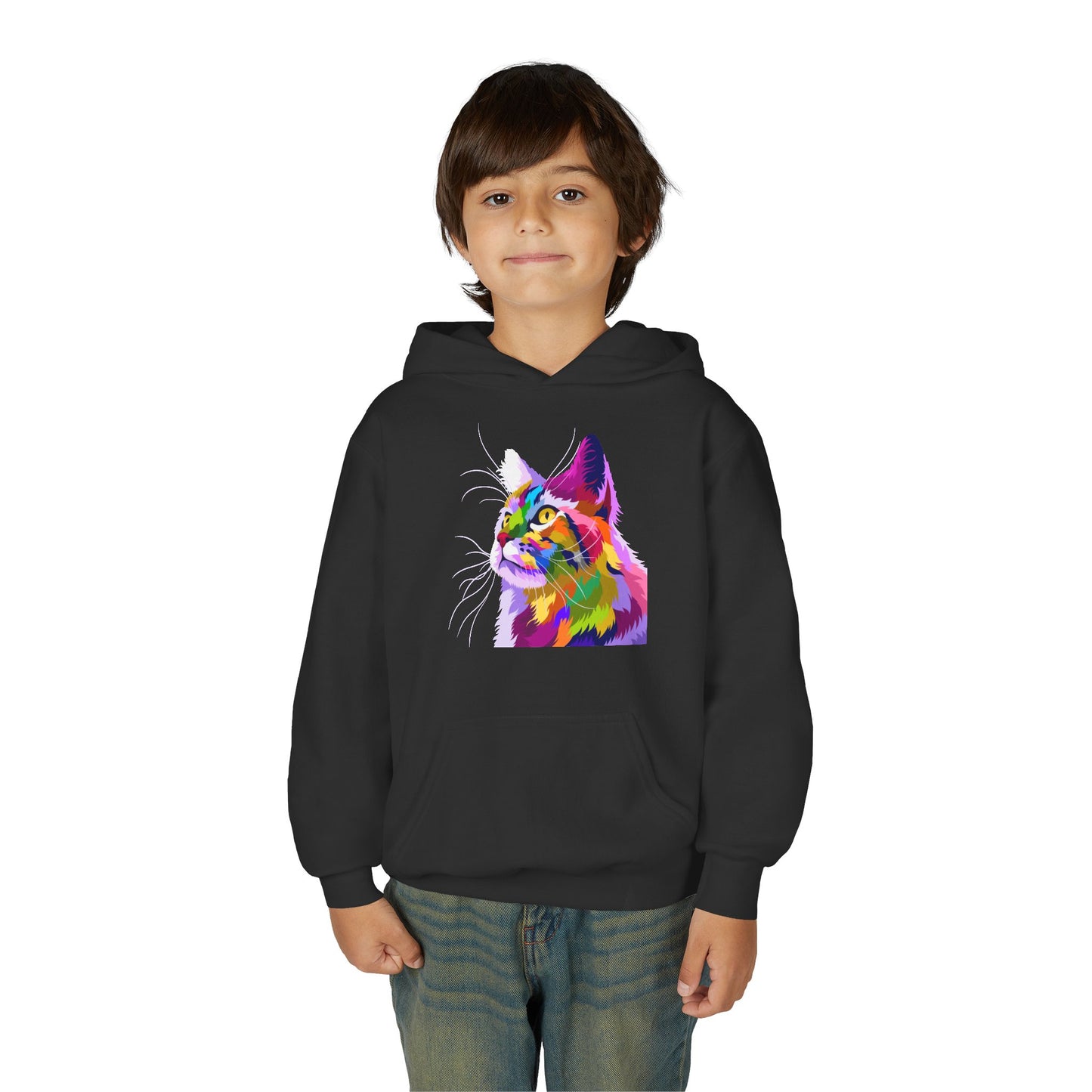 Youth Heavy Blend Hooded Sweatshirt - The cat