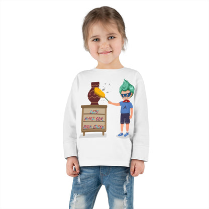 Toddler Long Sleeve Tee - Super kiddo cleaning a vase - [[{"value":"Wonderwear Kid"}]]