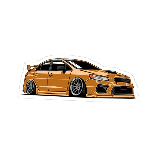 Kiss-Cut Stickers - Orange car Printify