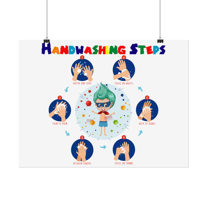 Rolled Posters - Super kiddo how to wash hand properly - [[{"value":"Wonderwear Kid"}]]