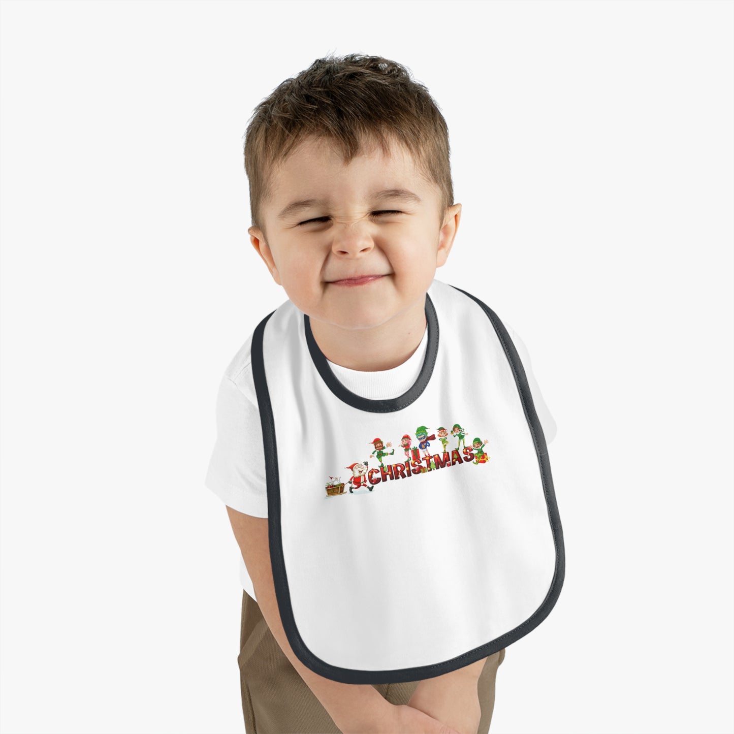 Baby Bib - Christmas with santa claus and friends