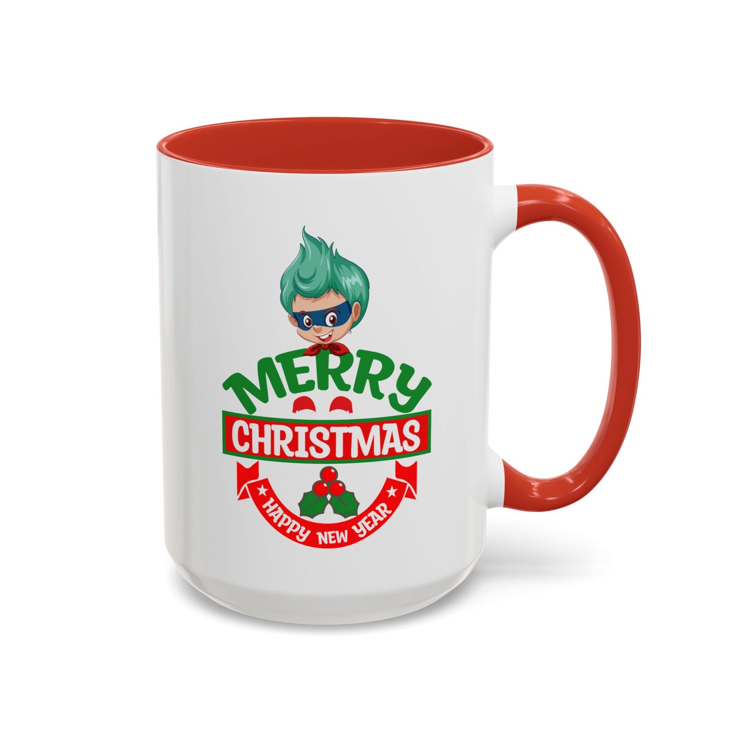 Accent Coffee Mug - Merry chridtmas from super kiddo