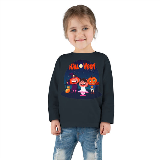 Toddler Long Sleeve Tee - Super kiddo wearing pumpkin - [[{"value":"Wonderwear Kid"}]]