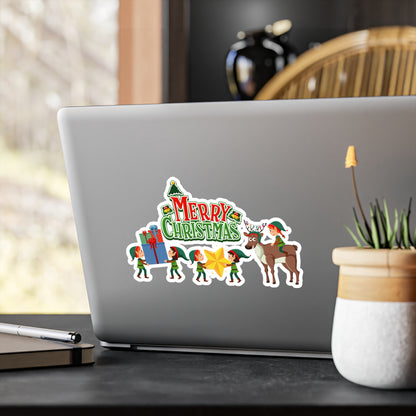 Christmas Kiss-Cut Vinyl Decals – Merry christmas and reindeer - [[{"value":"Wonderwear Kid"}]]