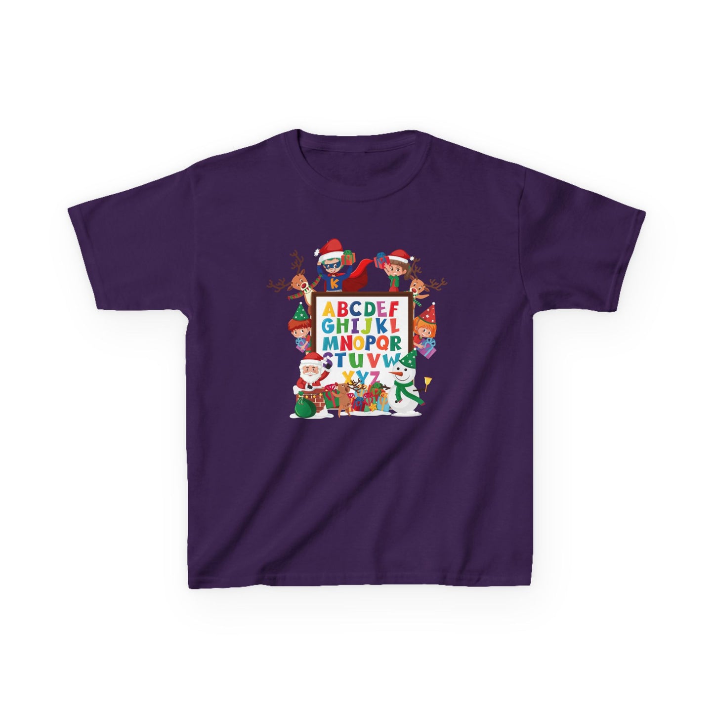 Kids Heavy Cotton™ Tee - Christmas alphabet with super kiddo - [[{"value":"Wonderwear Kid"}]]