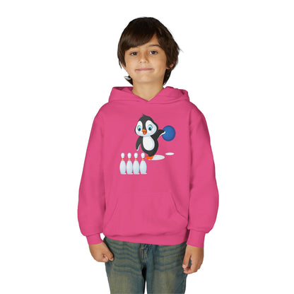Kids Penguin Bowling Hoodie Printify