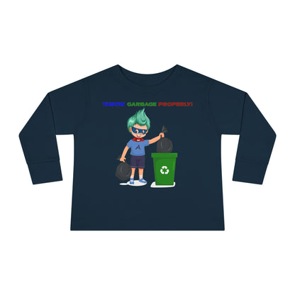 Toddler Long Sleeve Tee - Super kiddo taking trash out - [[{"value":"Wonderwear Kid"}]]