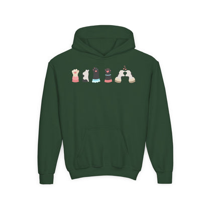 Youth Heavy Blend Hooded Sweatshirt - Paw Printify