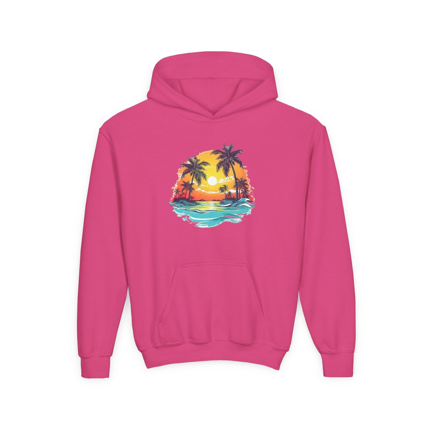 Youth Heavy Blend Hooded Sweatshirt - Summer tropical