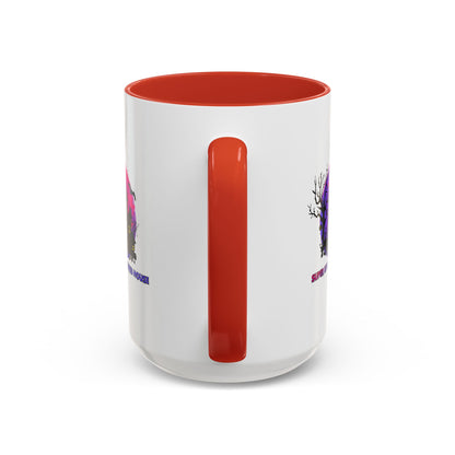 Accent Coffee Mug - Super kiddo flying on hunted house - [[{"value":"Wonderwear Kid"}]]