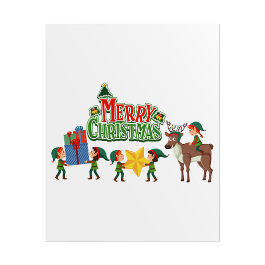 Rolled Posters - Merry christmas and reindeer - [[{"value":"Wonderwear Kid"}]]